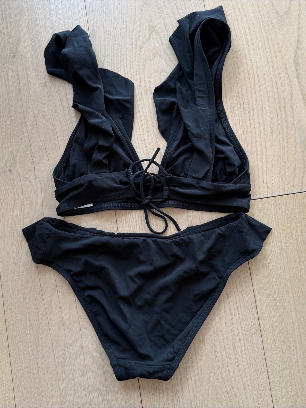 Robin Piccone Black Ruffle-Trim Bikini Set - Picture 5 of 6